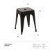 Banco baixo metal industrial Preto