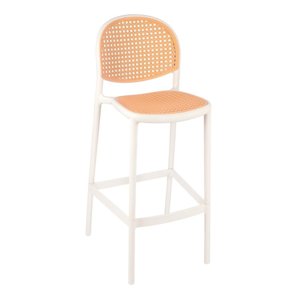 Banqueta Alta Mumbai Branca Telinha com encosto 115 cm