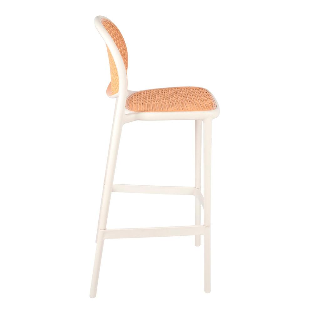 Banqueta Alta Mumbai Branca Telinha com encosto 115 cm