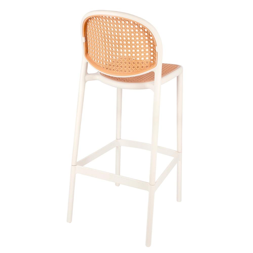 Banqueta Alta Mumbai Branca Telinha com encosto 115 cm