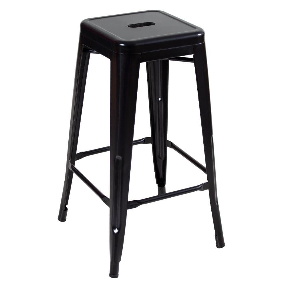 Banqueta alta Iron Tolix 76 cm Preto semibrilho
