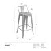 Banqueta alta Iron Tolix com encosto 76 cm Alumínio Prata