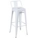 Banqueta alta Iron Tolix com encosto 76 cm Branco
