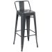 Banqueta alta Iron Tolix com encosto 76 cm Cinza Escuro