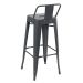 Banqueta alta Iron Tolix com encosto 76 cm Cinza Escuro