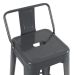 Banqueta alta Iron Tolix com encosto 76 cm Cinza Escuro