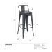 Banqueta alta Iron Tolix com encosto 76 cm Cinza Escuro