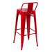 Banqueta alta Iron Tolix com encosto 76 cm Vermelho