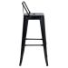 Banqueta alta Iron Tolix com encosto 76 cm acabamento texturizado Preto