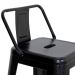 Banqueta alta Iron Tolix com encosto 76 cm acabamento texturizado Preto