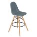 Banqueta alta bancada cozinha Charles Eames Eiffel Botonê estofada Cinza Escuro