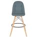 Banqueta alta bancada cozinha Charles Eames Eiffel Botonê estofada Cinza Escuro