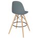 Banqueta alta bancada cozinha Charles Eames Eiffel Botonê estofada Cinza Escuro