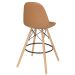 Banqueta alta bancada cozinha Charles Eames Eiffel Botonê estofada Nude