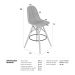 Banqueta alta bancada cozinha Charles Eames Eiffel Botonê estofada Nude
