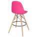 Banqueta alta bancada cozinha Charles Eames Eiffel Botonê estofada Rosa pink