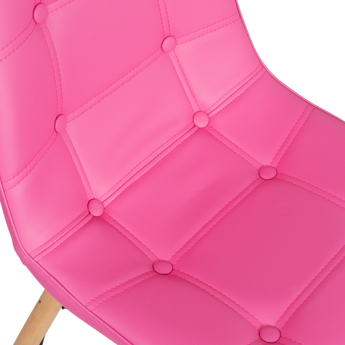 Banqueta alta bancada cozinha Charles Eames Eiffel Botonê estofada Rosa pink