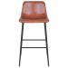Banqueta alta estofada industrial Loft Vintage Brusque Marrom Caramelo