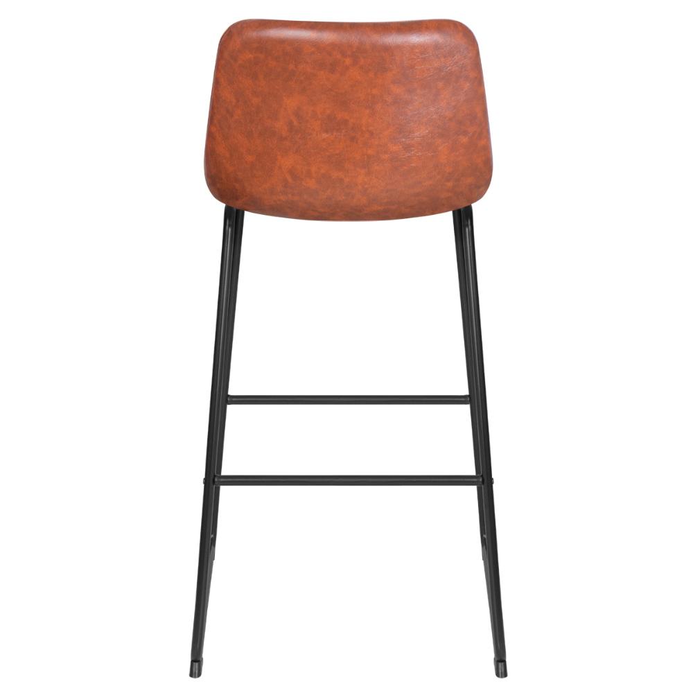 Banqueta alta estofada industrial Loft Vintage Brusque Marrom Caramelo