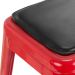 Banqueta baixa Iron Tolix 45 cm design industrial com almofada Vermelho com almofada preta