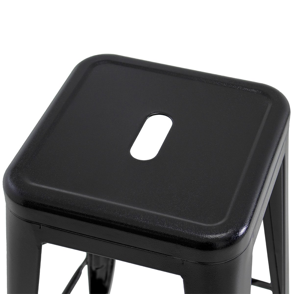 Banqueta média Iron Tolix 66 cm Preto texturizado Preto texturizado