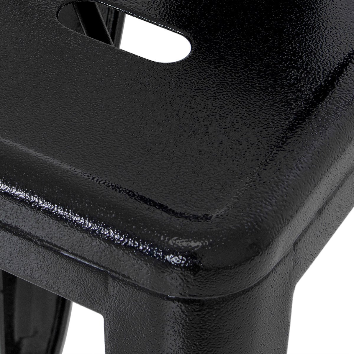 Banqueta média Iron Tolix 66 cm Preto texturizado Preto texturizado