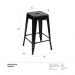Banqueta média Iron Tolix 66 cm Preto texturizado Preto texturizado