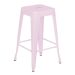 Banqueta média Iron Tolix 66 cm Rosa claro