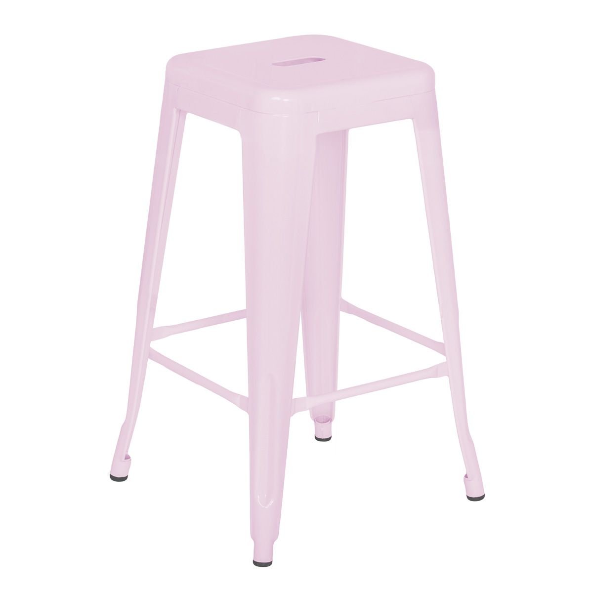Banqueta média Iron Tolix 66 cm Rosa claro