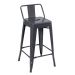 Banqueta média Iron Tolix com encosto 66 cm Cinza Escuro
