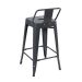 Banqueta média Iron Tolix com encosto 66 cm Cinza Escuro