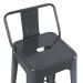 Banqueta média Iron Tolix com encosto 66 cm Cinza Escuro