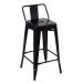 Banqueta média Iron Tolix com encosto 66 cm Preto