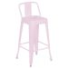 Banqueta média Iron Tolix com encosto 66 cm Rosa claro