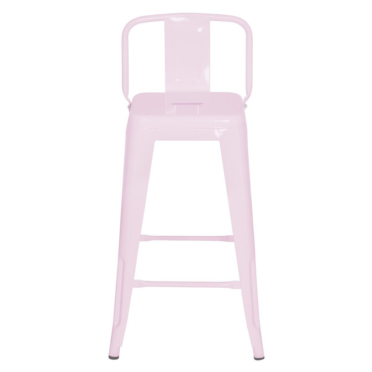 Banqueta média Iron Tolix com encosto 66 cm Rosa claro
