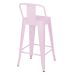 Banqueta média Iron Tolix com encosto 66 cm Rosa claro