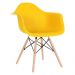 Cadeira Charles Eames Eiffel DAW com braços e pés de madeira clara Amarelo