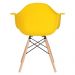 Cadeira Charles Eames Eiffel DAW com braços e pés de madeira clara Amarelo