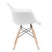 Cadeira Charles Eames Eiffel DAW com braços e pés de madeira clara Branco