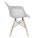 Cadeira Charles Eames Eiffel DAW com braços e pés de madeira clara Cinza claro