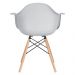 Cadeira Charles Eames Eiffel DAW com braços e pés de madeira clara Cinza claro
