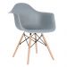 Cadeira Charles Eames Eiffel DAW com braços e pés de madeira clara Cinza médio nacional - DESATIVADO