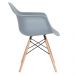 Cadeira Charles Eames Eiffel DAW com braços e pés de madeira clara Cinza médio nacional - DESATIVADO