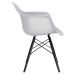 Cadeira Charles Eames Eiffel DAW com pés de madeira preta Cinza claro
