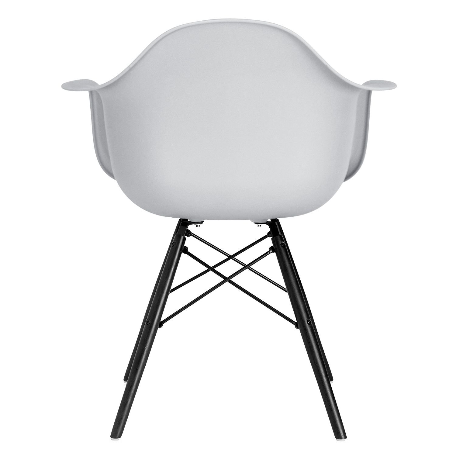 Cadeira Charles Eames Eiffel DAW com pés de madeira preta Cinza claro