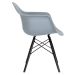 Cadeira Charles Eames Eiffel DAW com pés de madeira preta Cinza médio