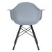Cadeira Charles Eames Eiffel DAW com pés de madeira preta Cinza médio