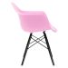 Cadeira Charles Eames Eiffel DAW com pés de madeira preta Rosa claro
