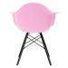 Cadeira Charles Eames Eiffel DAW com pés de madeira preta Rosa claro