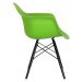 Cadeira Charles Eames Eiffel DAW com pés de madeira preta Verde claro
